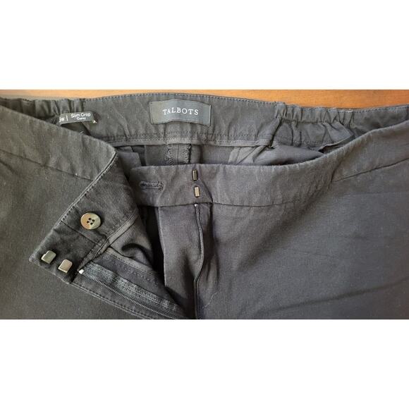 Talbots Slim Crop Curvy Women's 16W Black Flat Front Capri Pants - Picture 14 of 16